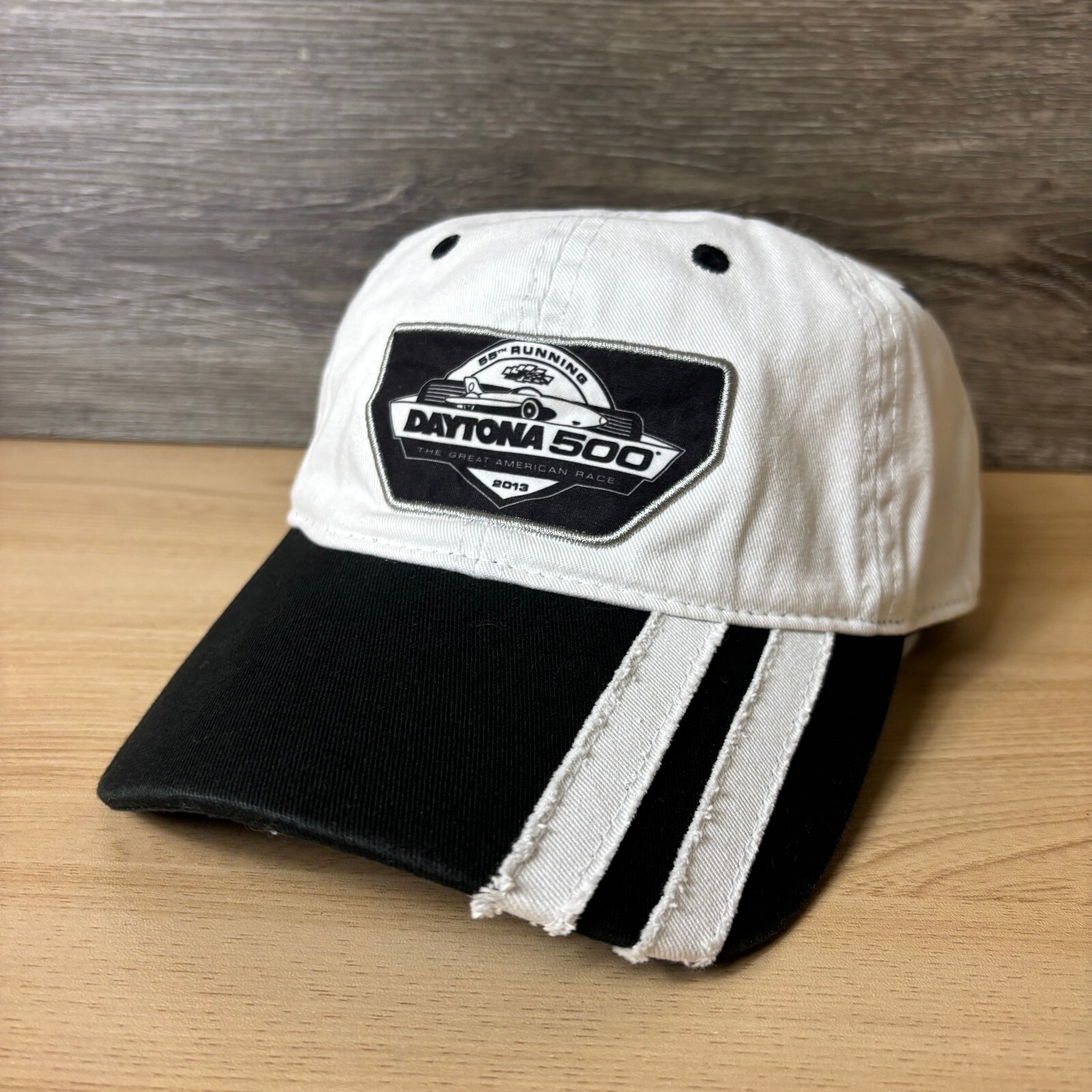 Nascar Hat Cap Strap Back White Black Daytona 500 Racing Race Car Adjustable